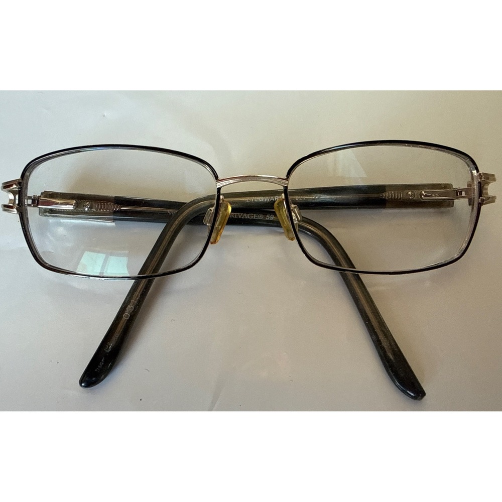 Zyloware Sofia Eyeglass Frames Silver  Crystal Accent Hinges Rivage 59